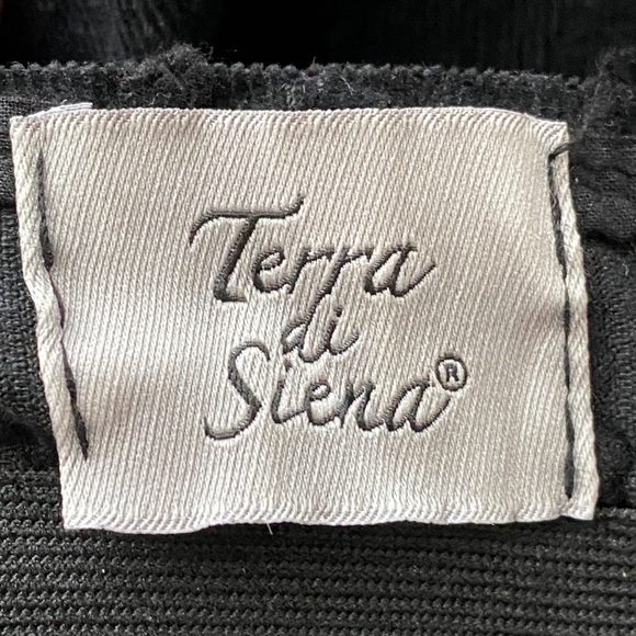 Terra Di Siena Womens Italian Paperbag Corduroy Pants L Black Straight High Rise - Picture 8 of 10